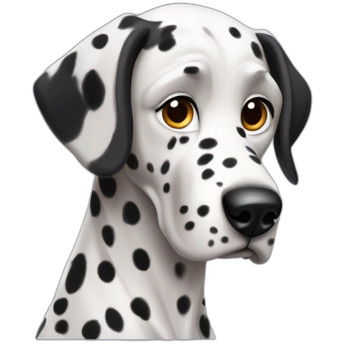 Chien race dalmatien, belle femelle en style Pixar emoji