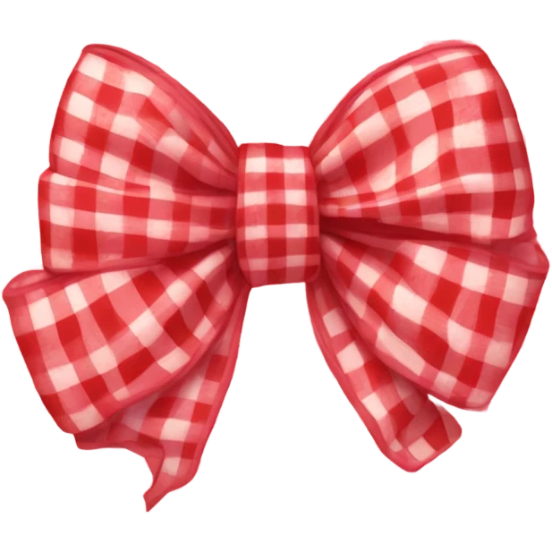 Girly red gingham bow emoji