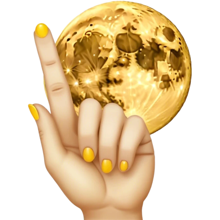 Moon and middle finger  emoji
