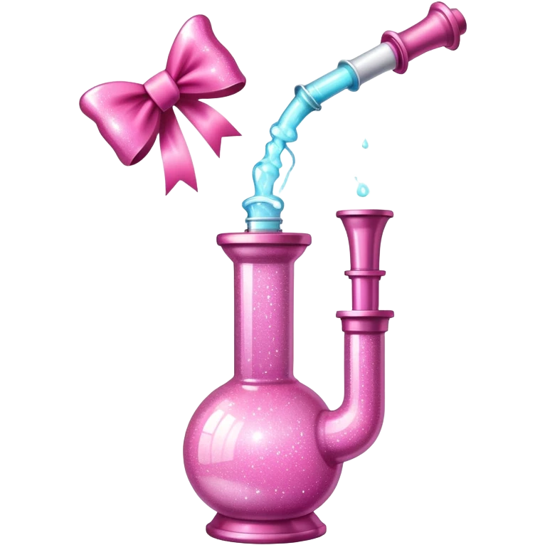 pink glittery bong with bow around it emoji