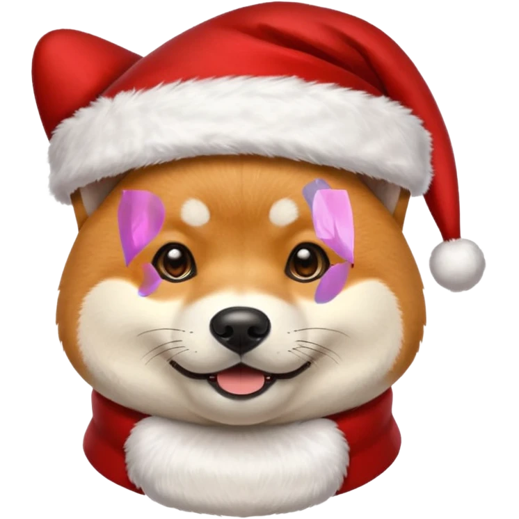 shiba inu wearing santa hat emoji