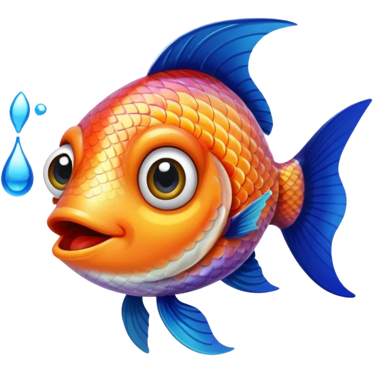 Fish blowing a kiss emoji