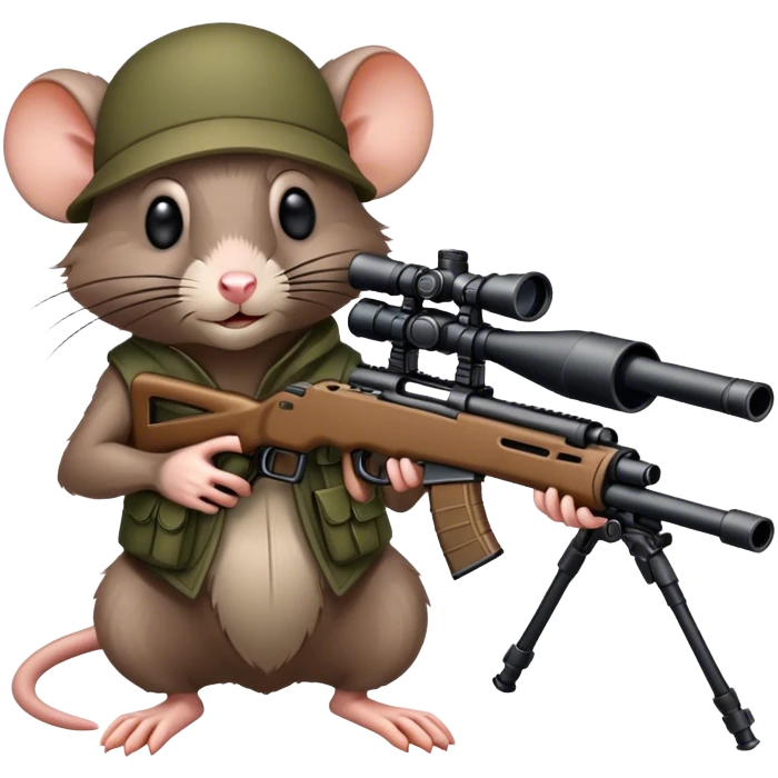 Un rat avec un sniper emoji