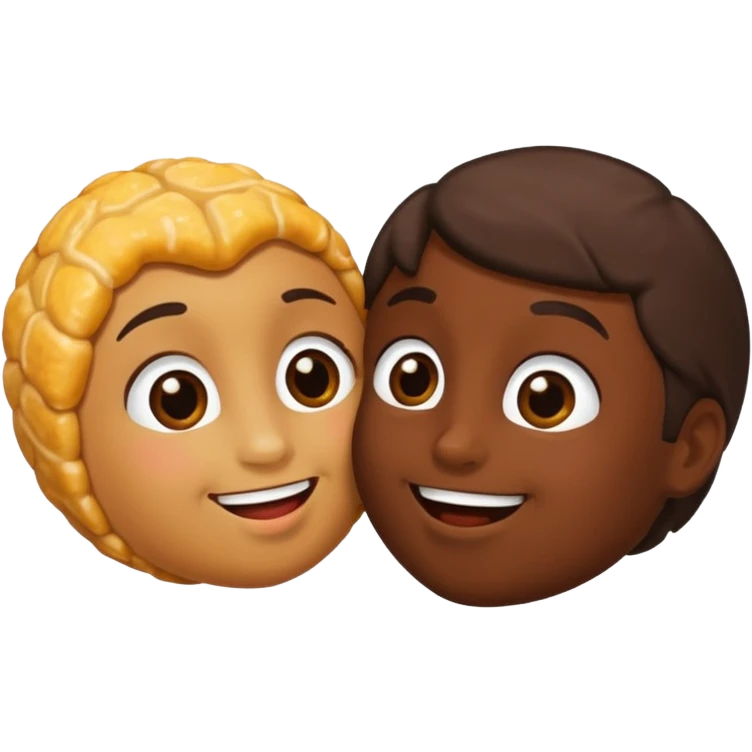 Bean and nugget kiss emoji