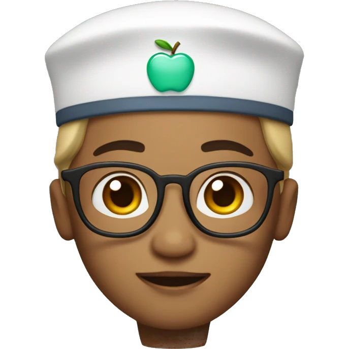 Apple Memoji(not a emoji) of A Gender Neutral Doctor Wearing a Doctor hat emoji