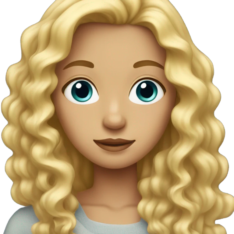 girl with long blonde curled hair emoji