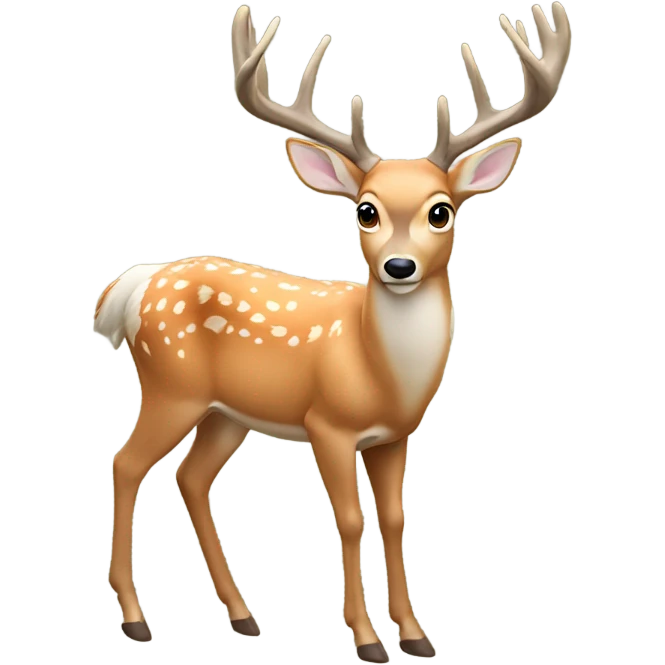 3d white tailed deer emoji
