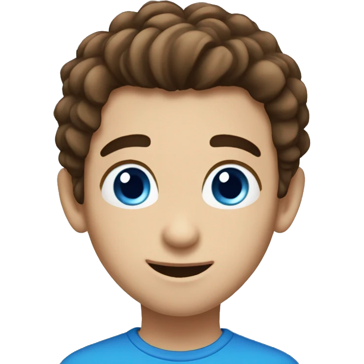 boy with blue eyes big nose bushy eyebrows brown hair emoji