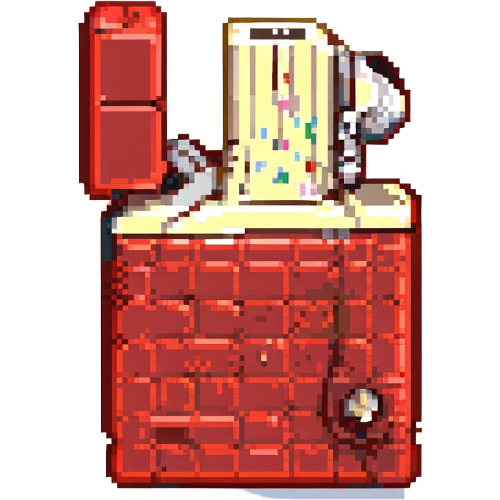Zippo Lighter, red emoji