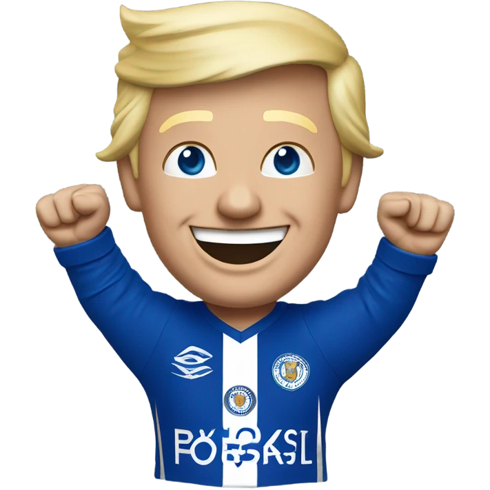 Donald Trump cheering Leicester football club wearing kit victory  emoji