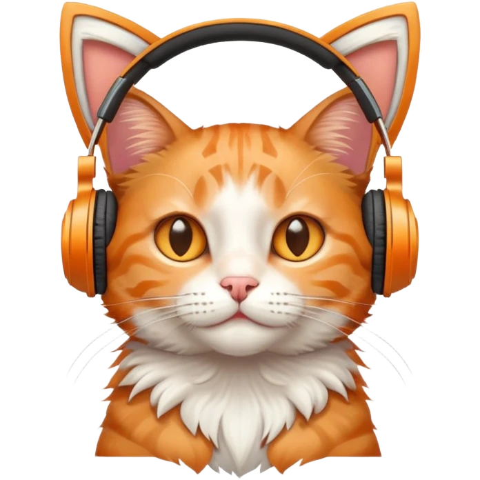 кошка в наушниках emoji