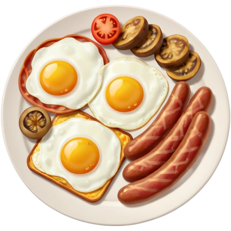 English Breakfast: Plate with eggs and bacon













 emoji