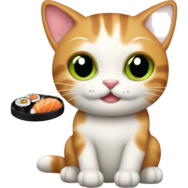 Texudo cat with sushi  emoji