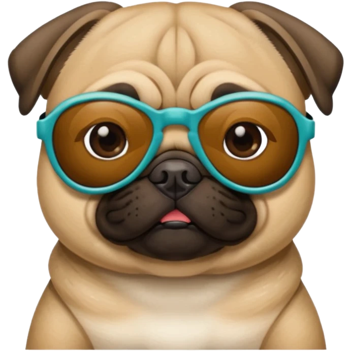 a pug with pit vipar sunglasses emoji