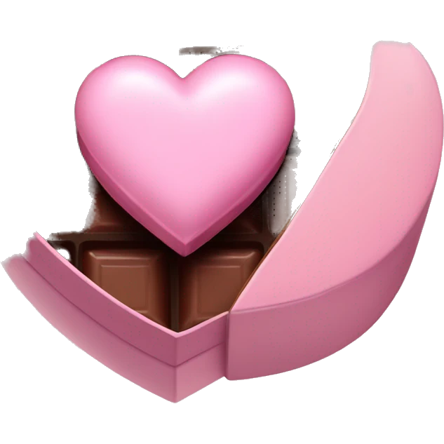 Pastel pink heart box of chocolate  emoji