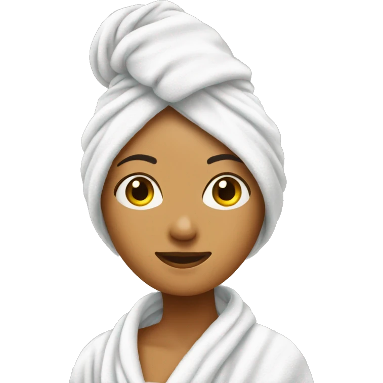 Women with towel in a head after shower emoji