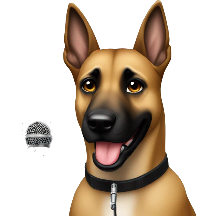 malinois singer with mic emoji