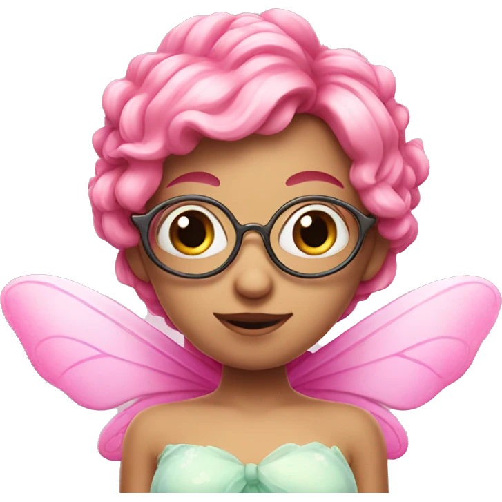 A pink fairy with four eyes  emoji