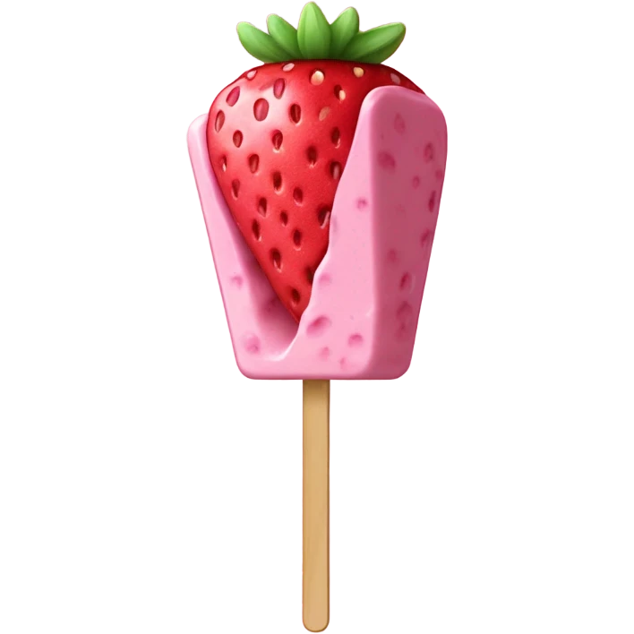 rectangular strawberry ice cream bar on a stick emoji