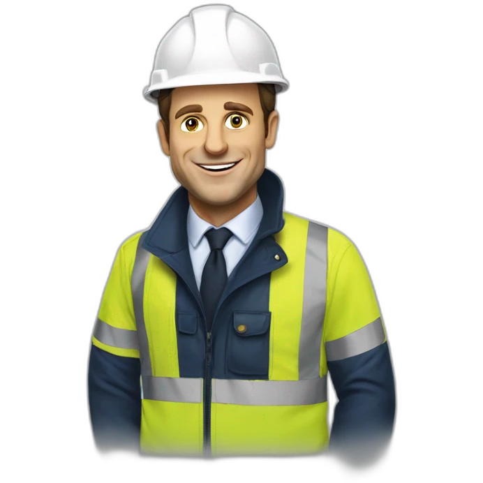 Emanuel Macron en tenu de chantier  emoji