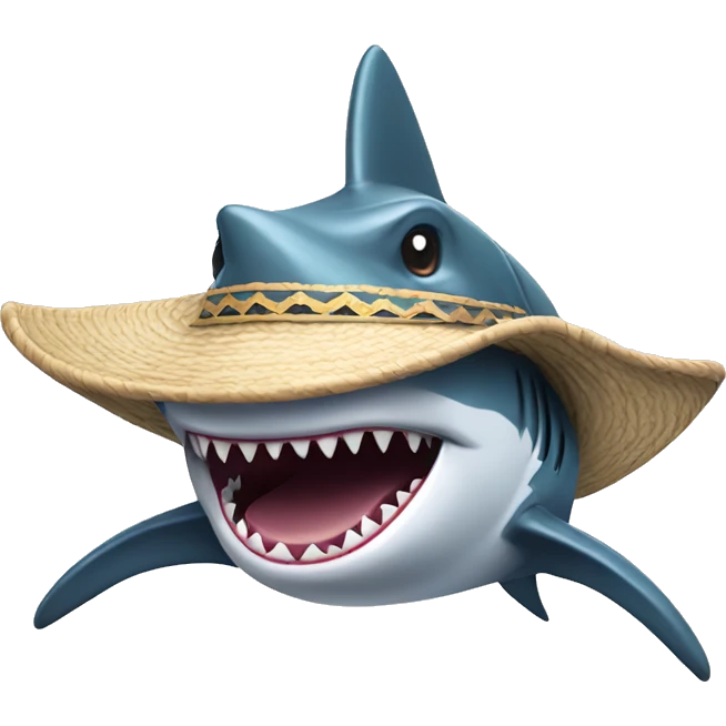 Shark with sombrero emoji