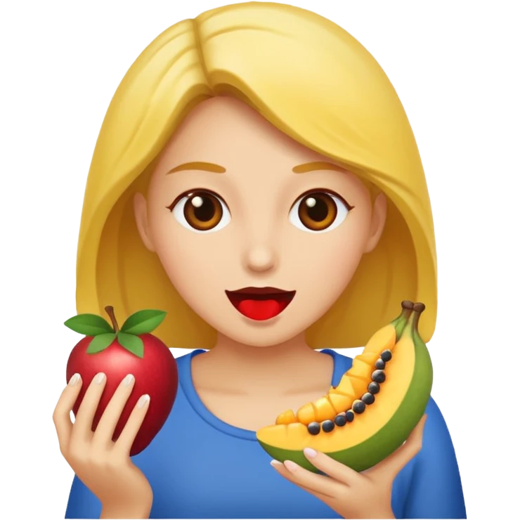 woman eating fruit emoji