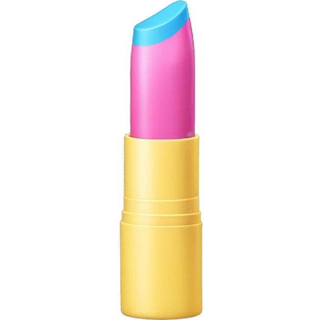 Yellow pink and blue lipstick tube emoji