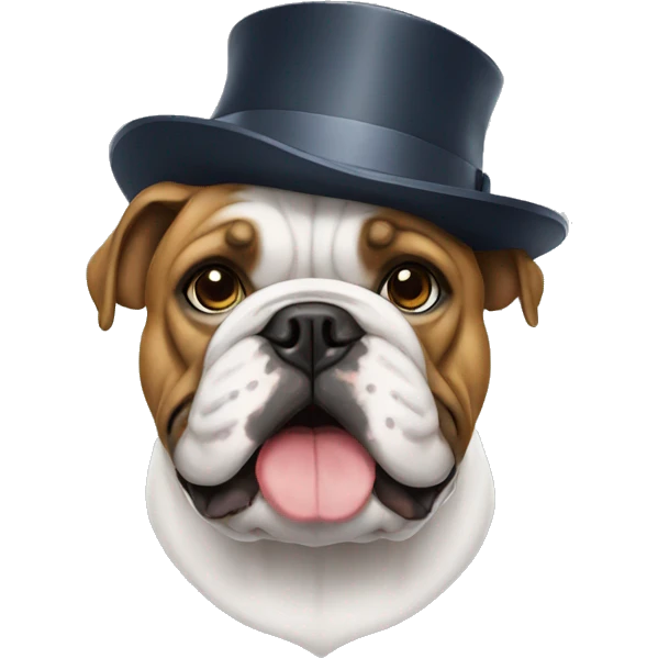 Bulldog with hat emoji