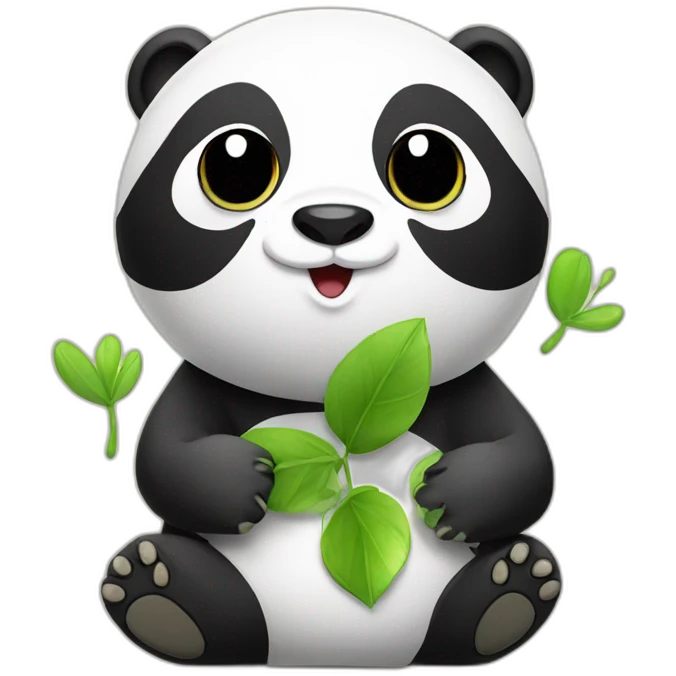 Panda avec une grenouille sur le dos emoji