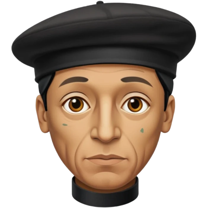 Pablo Picasso wear black berret hat emoji