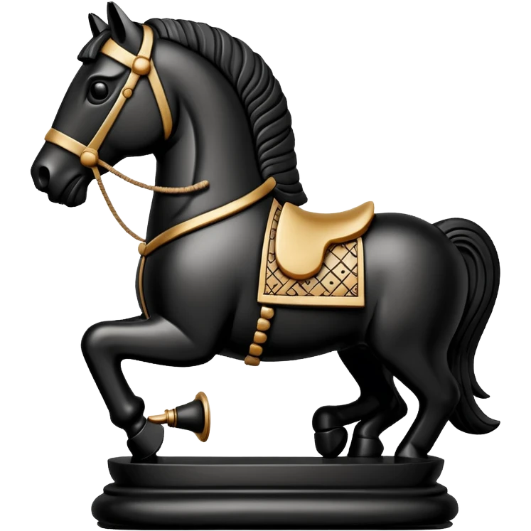 Black Trojan horse chess piece emoji