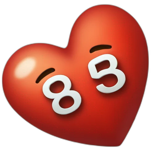 Red heart with the number 85 emoji
