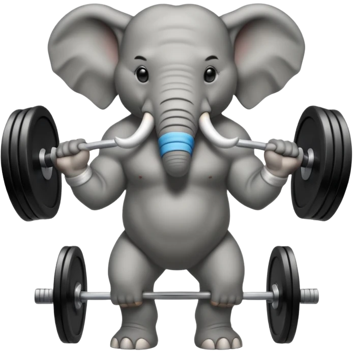 elephant deadlifting emoji