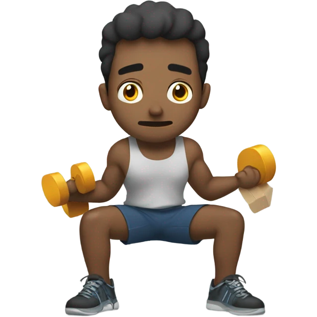  Man  crying with dumbells  emoji