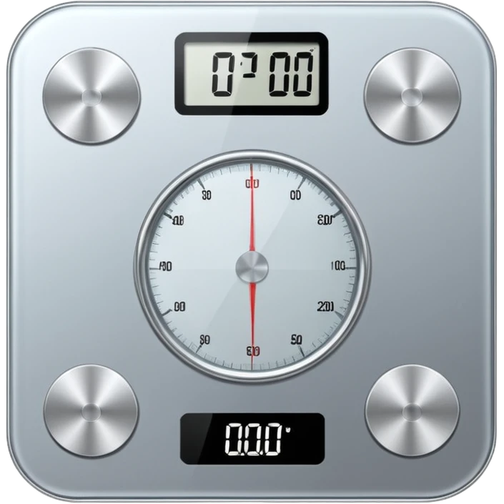 Digital weight scale with 0:00 on it emoji