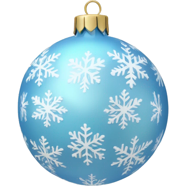 pale blue christmas ornament with snowflakes emoji