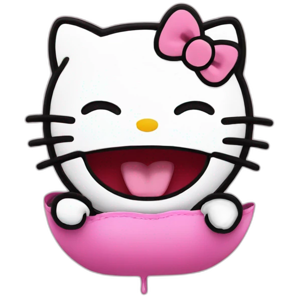Hello kitty riendo emoji