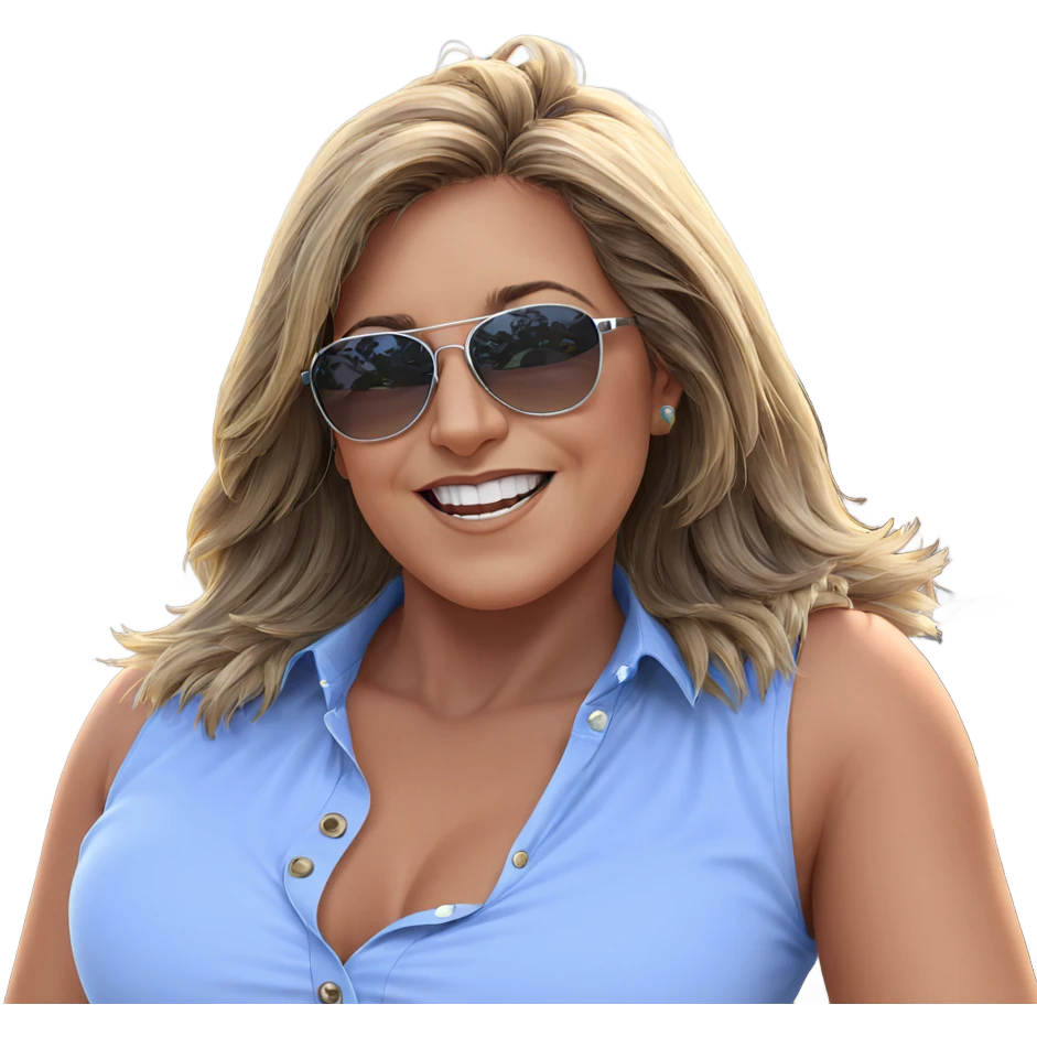 smiling girl in sunglasses outdoors emoji