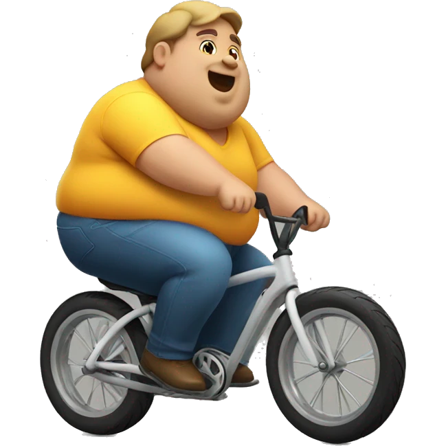 Fat man on a little bike emoji