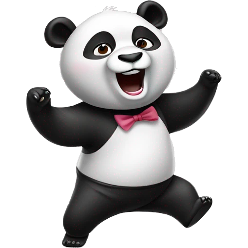 panda dancing having fun emoji