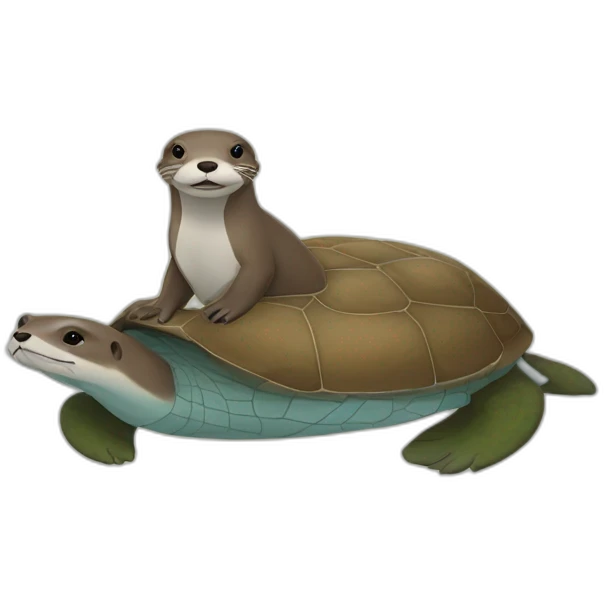 Loutre sur une tortue emoji