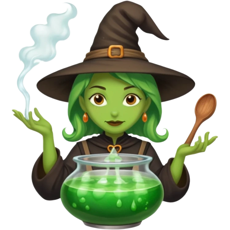 green witch cooking potion emoji
