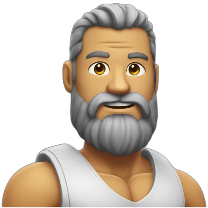 Muscular sumerman with cool beard emoji