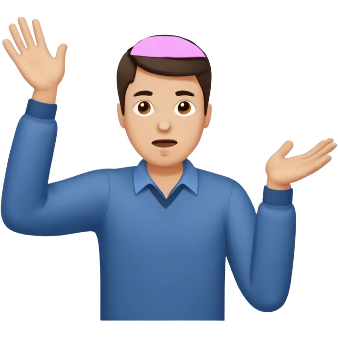 A man throwing papers in the air, frust emoji