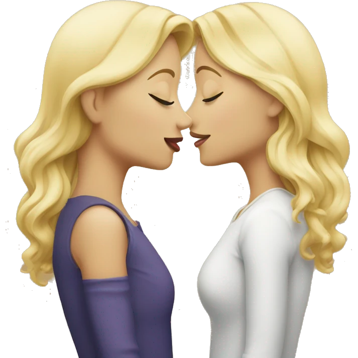 Two blondes kissing emoji
