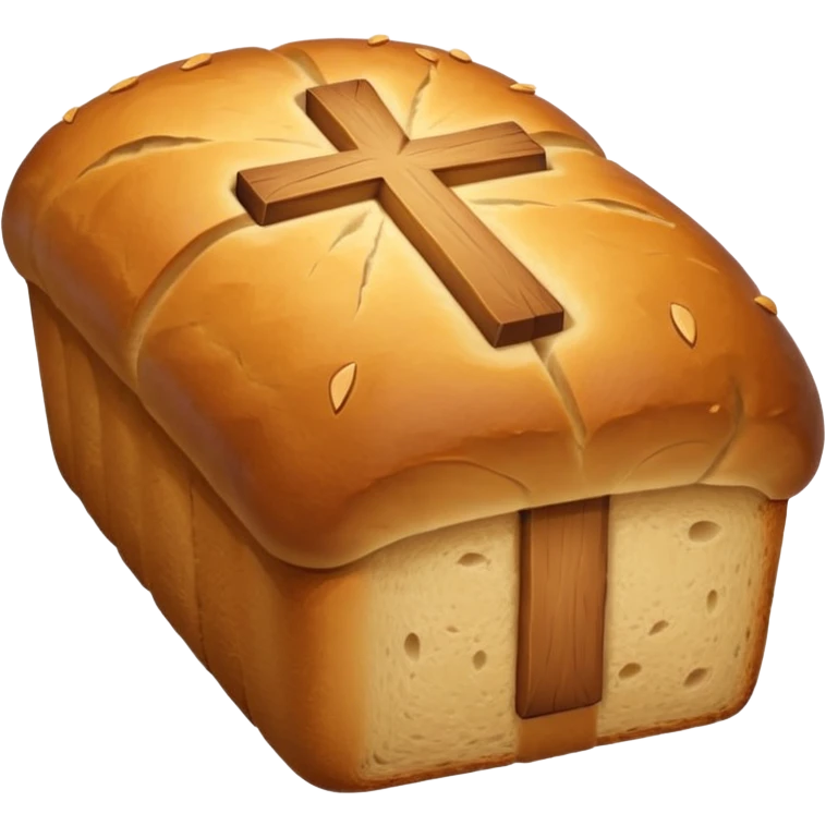 a loaf of bread with a cross through it emoji