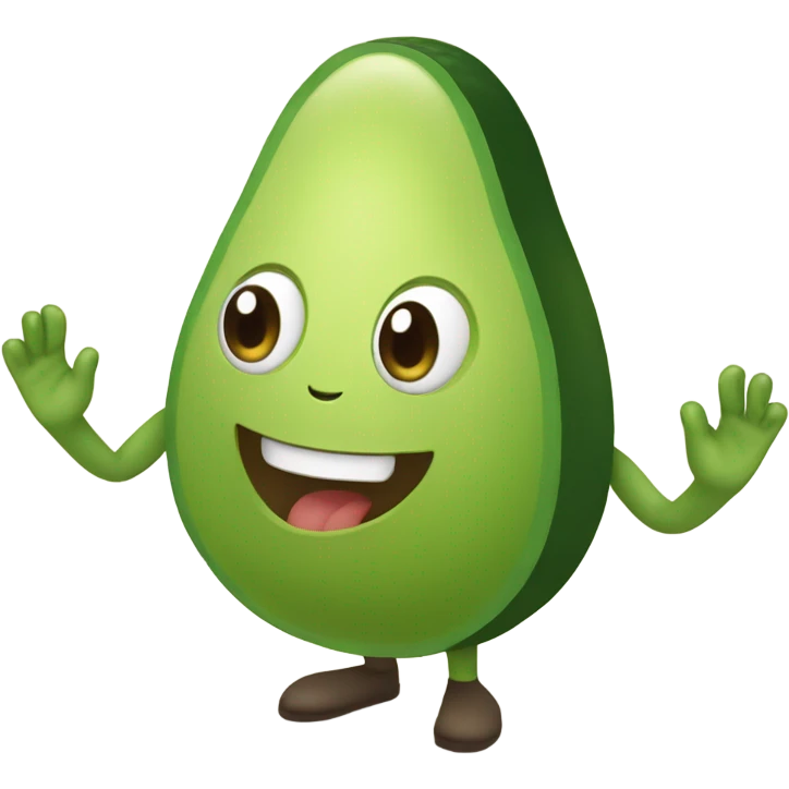 happy avocado with hands up emoji