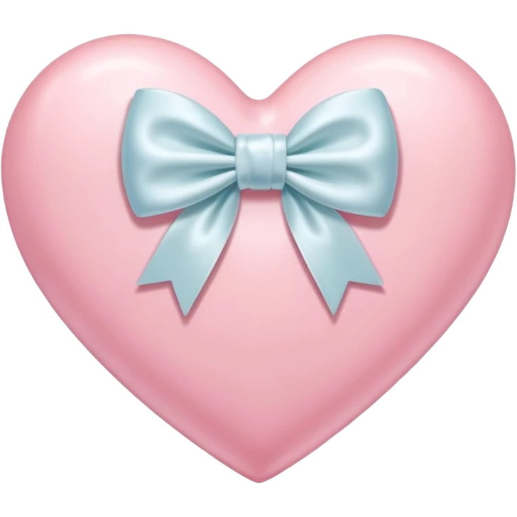 Pastel pink heart with white bow emoji