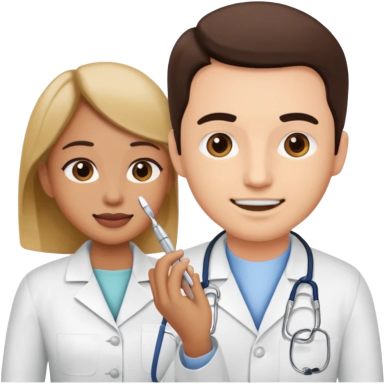 Dentist with patient emoji