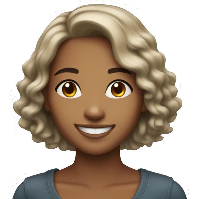 Beautiful young woman smiling emoji